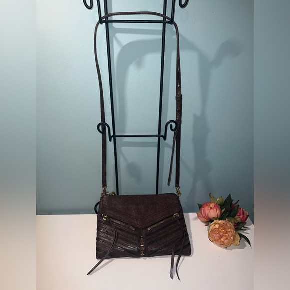 ‼️New Botkier New York Distressed Leather Brown Crossbody - Picture 2 of 10
